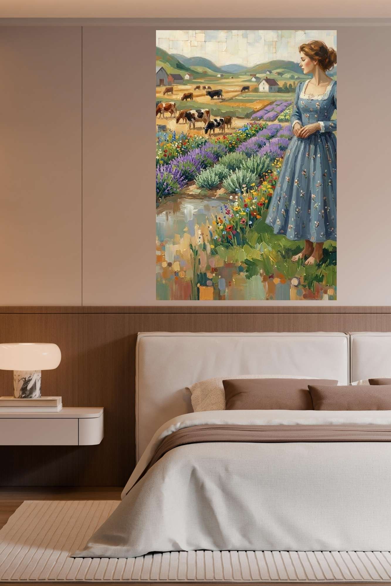 Farm Wildflowers and Pastures | Vintage Farm Landscape Art | Giclée Paper • Wood • Metal • Canvas