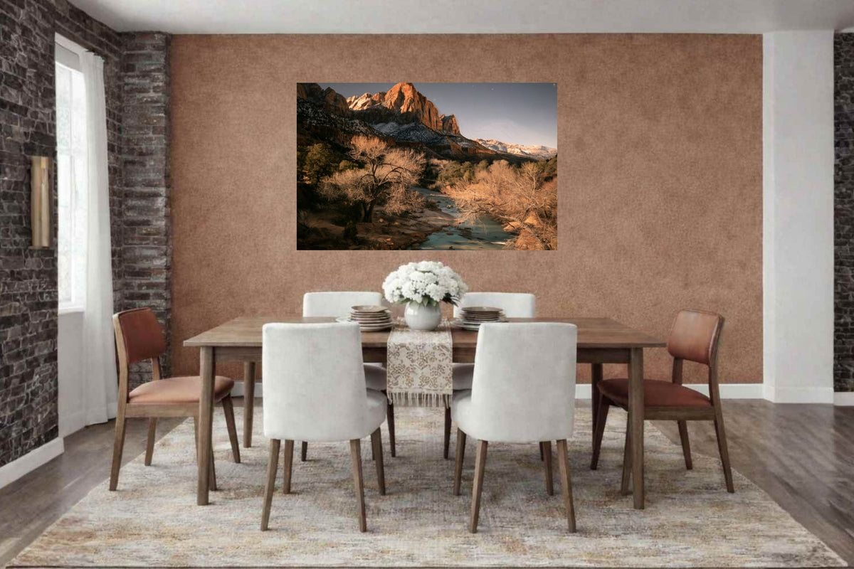 Last Light in Utah | Impressionist Mountain & River Landscape | Giclée Paper • Wood • Metal • Canvas