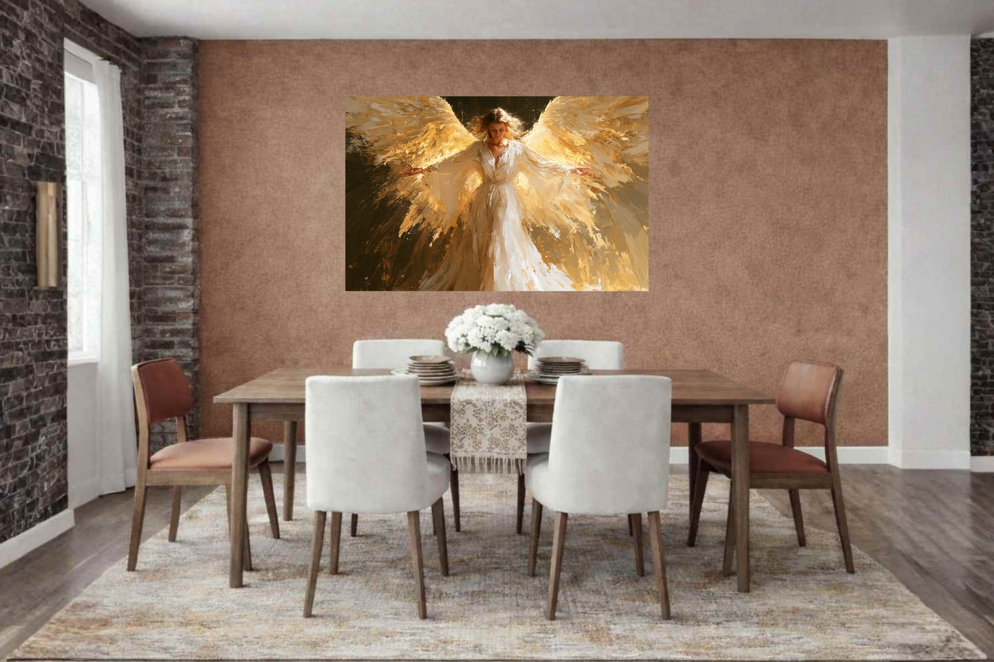 Wrapped In His Light | Angel Art | Christian Wall Decor | Heavenly Angel Print | Spiritual Art