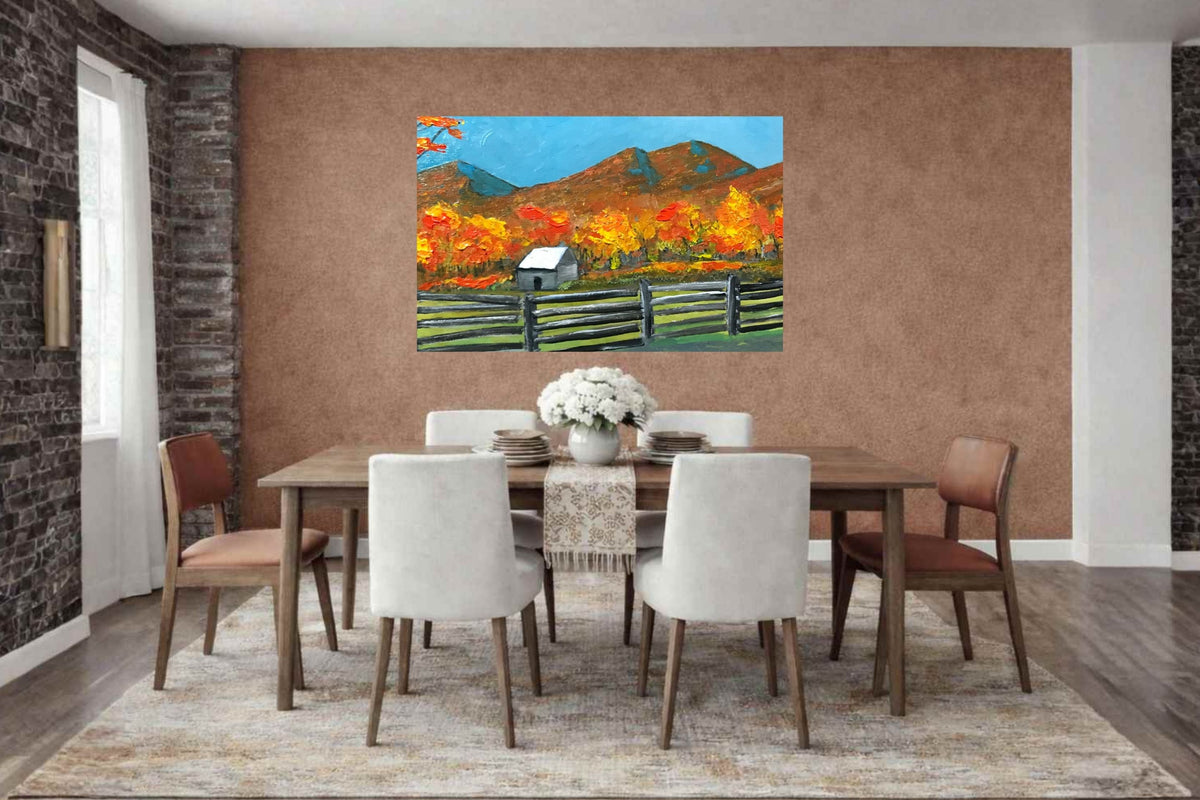 Mountain Views| Autumn Trees| Giclee Paper- Wood- Metal- Canvas