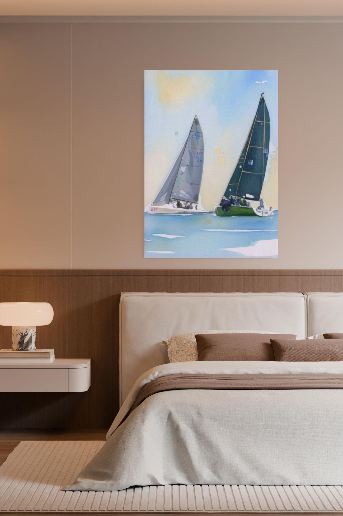 Summer Days Sailing Boats | Water Sports Art| Giclee Paper- Wood- Metal- Canvas