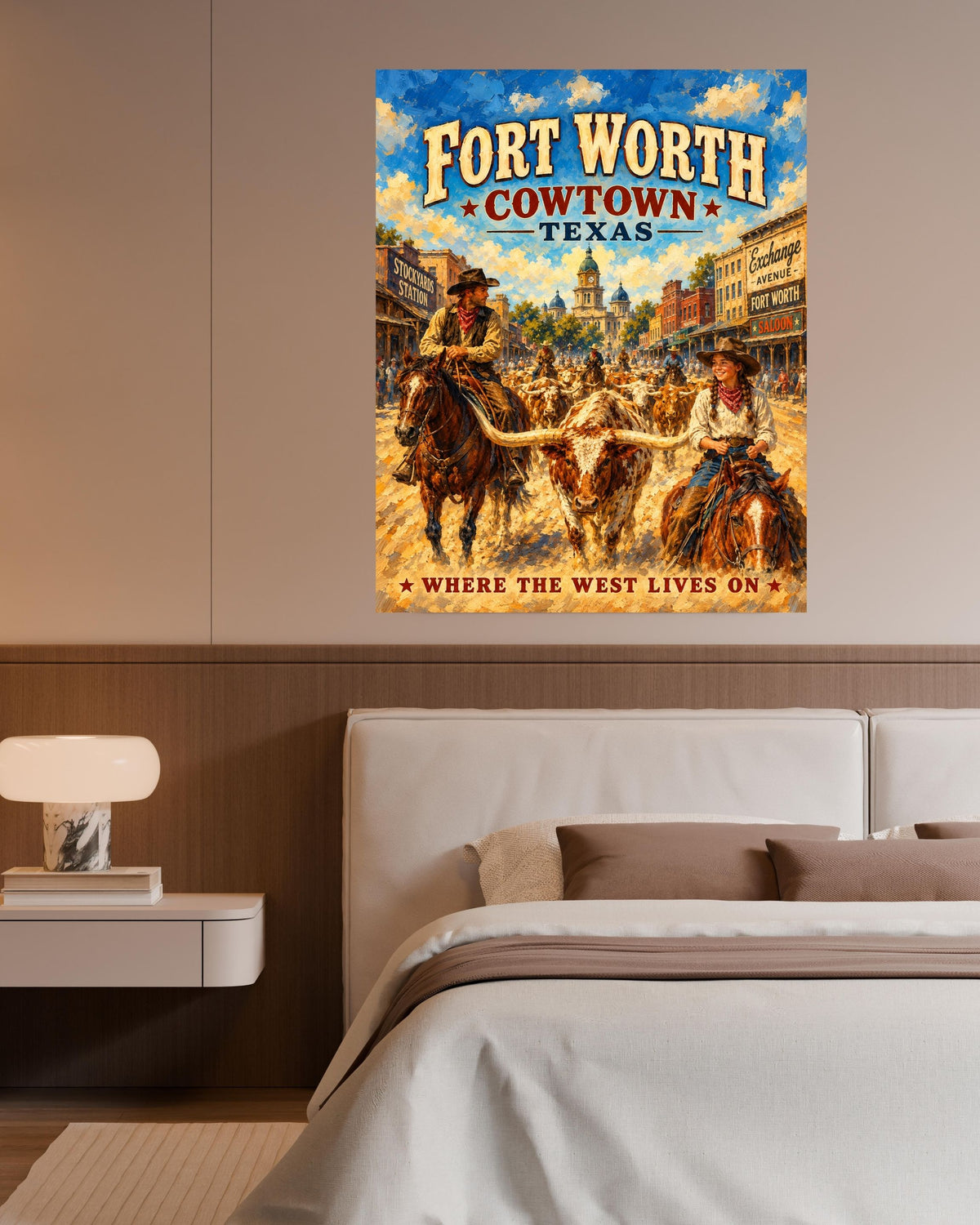 Where The West Lives On-Ft Worth Texas| Prints Canvas Wood Or Metal Art