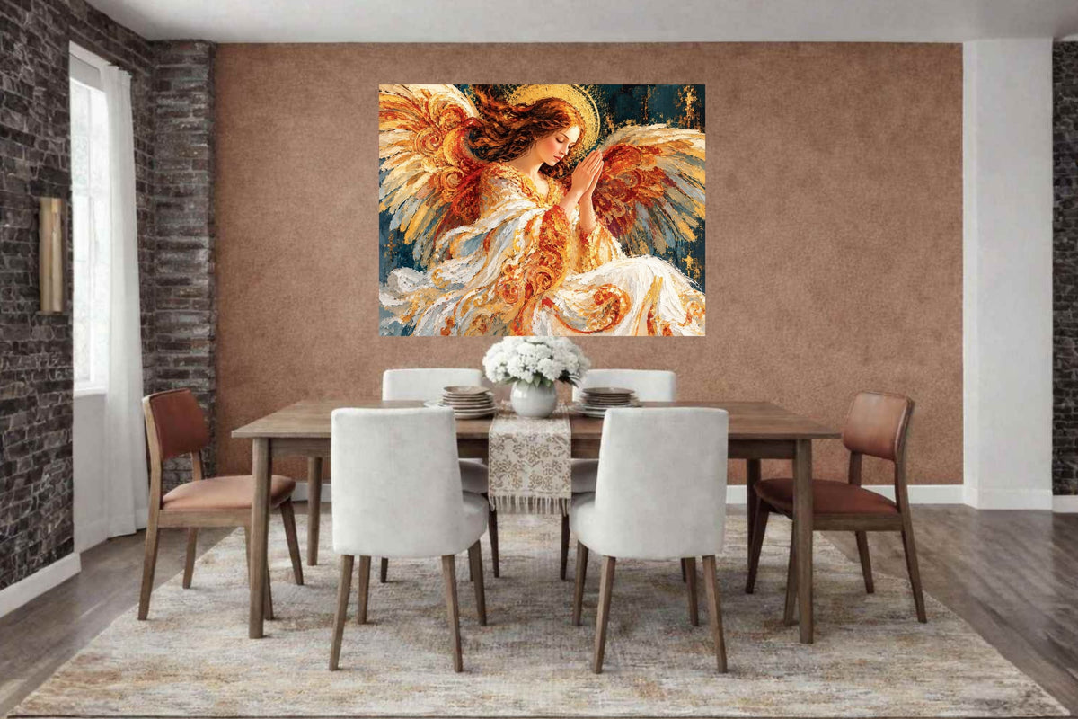In The Stillness Of Prayer  Praying Angel Wall Art  Prints Canvas Wood Or Metal Art