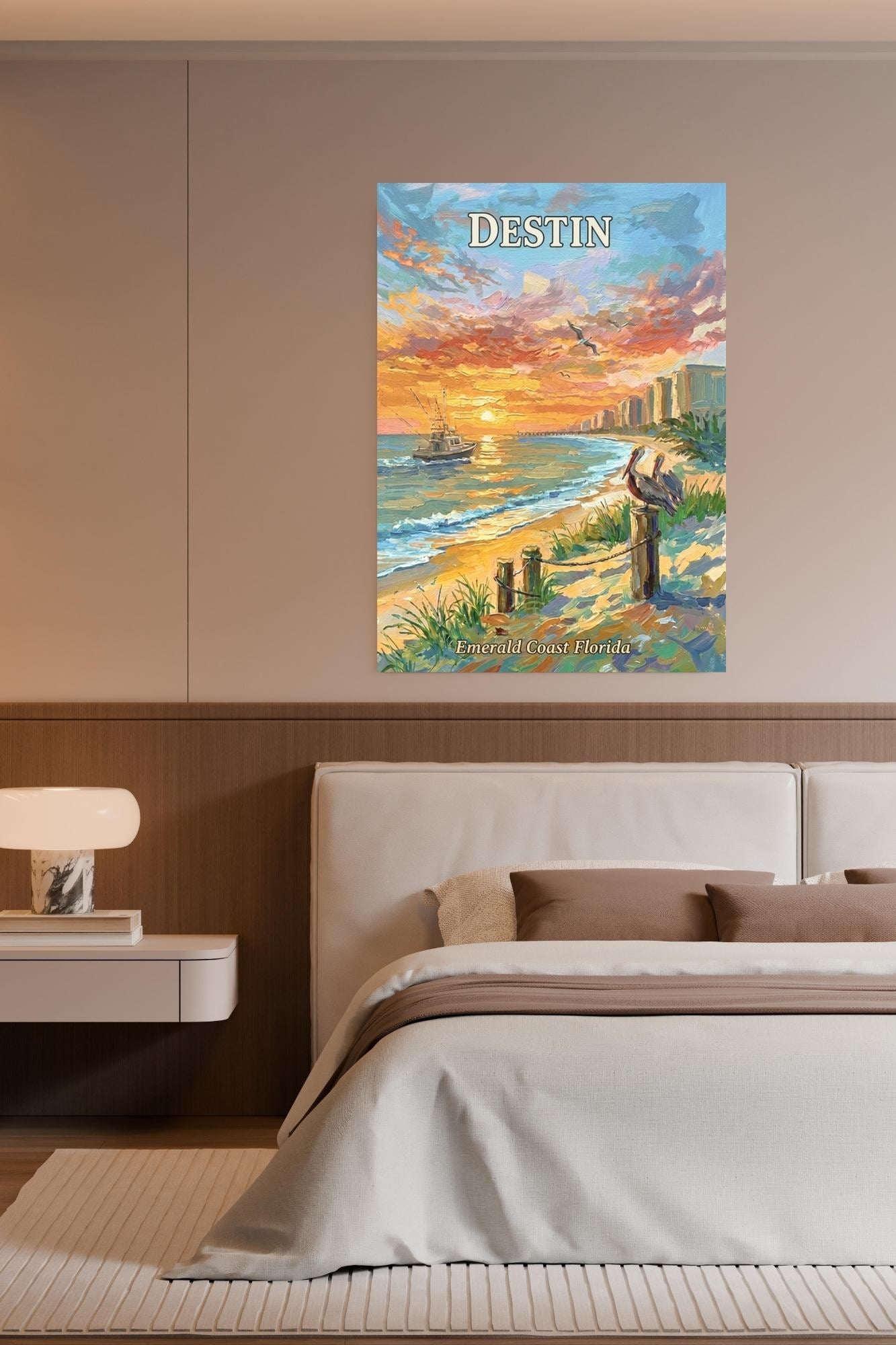 Emerald Coast Sunset In Destin| Travel Poster Art| Giclee Paper- Wood- Metal- Canvas