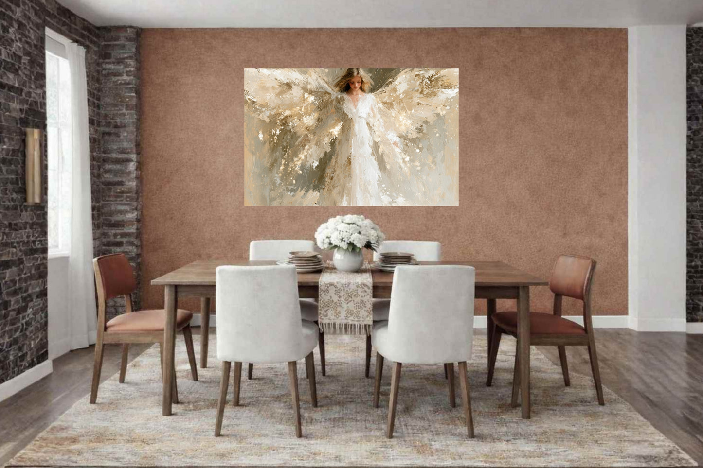 Whispers Of Grace | Angel Art | Christian Wall Decor | Neutral Spiritual Art | Heavenly Angel Print