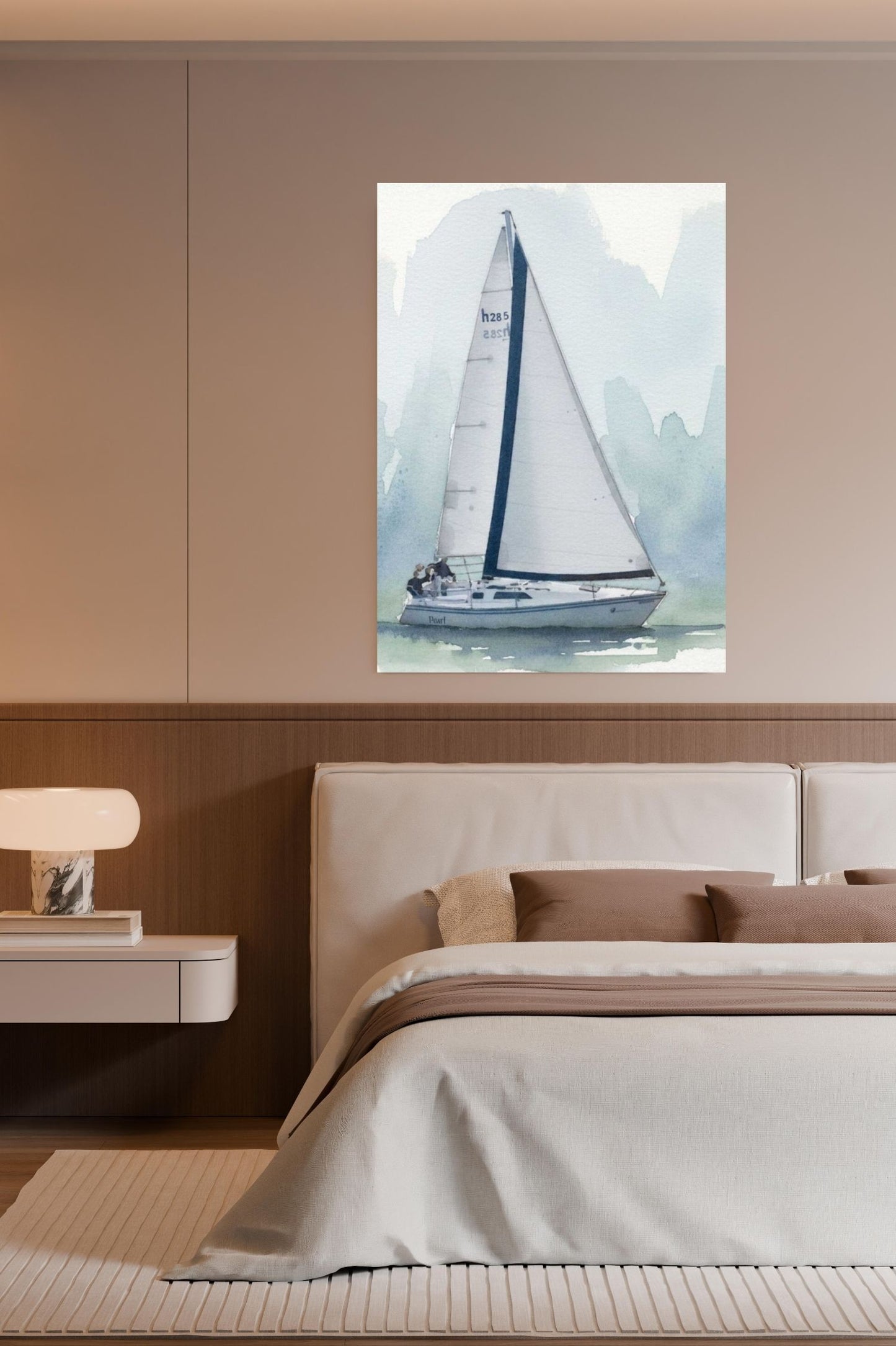 Sailing Boat | Water Sports Art| Prints, Giclee Paper, Giclee Canvas, Birch Wood, and Metal Panels