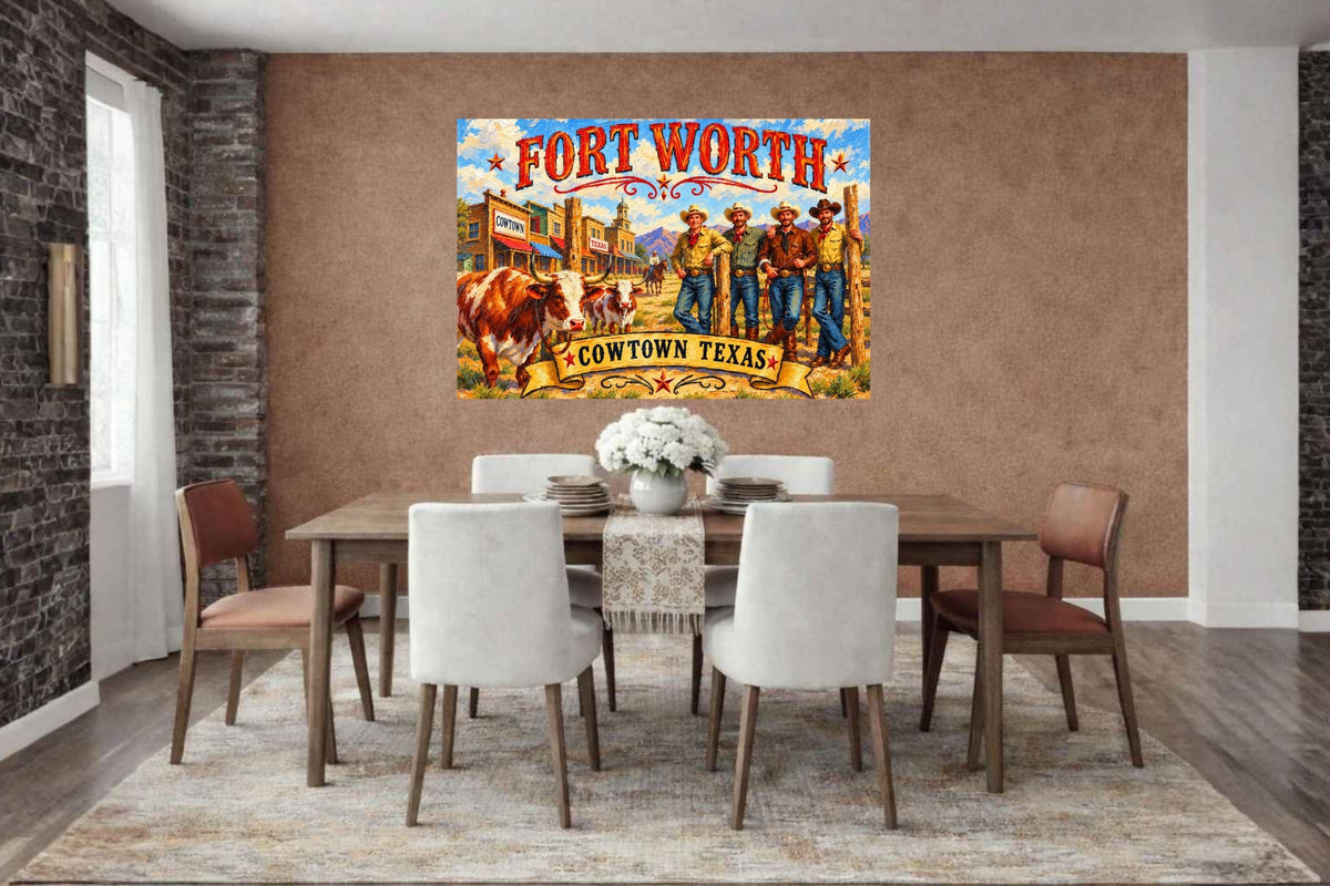 Ft. Worth Cowtown Texas| Western-Art-Animal|  Prints, Canvas, Wood, or Metal Art
