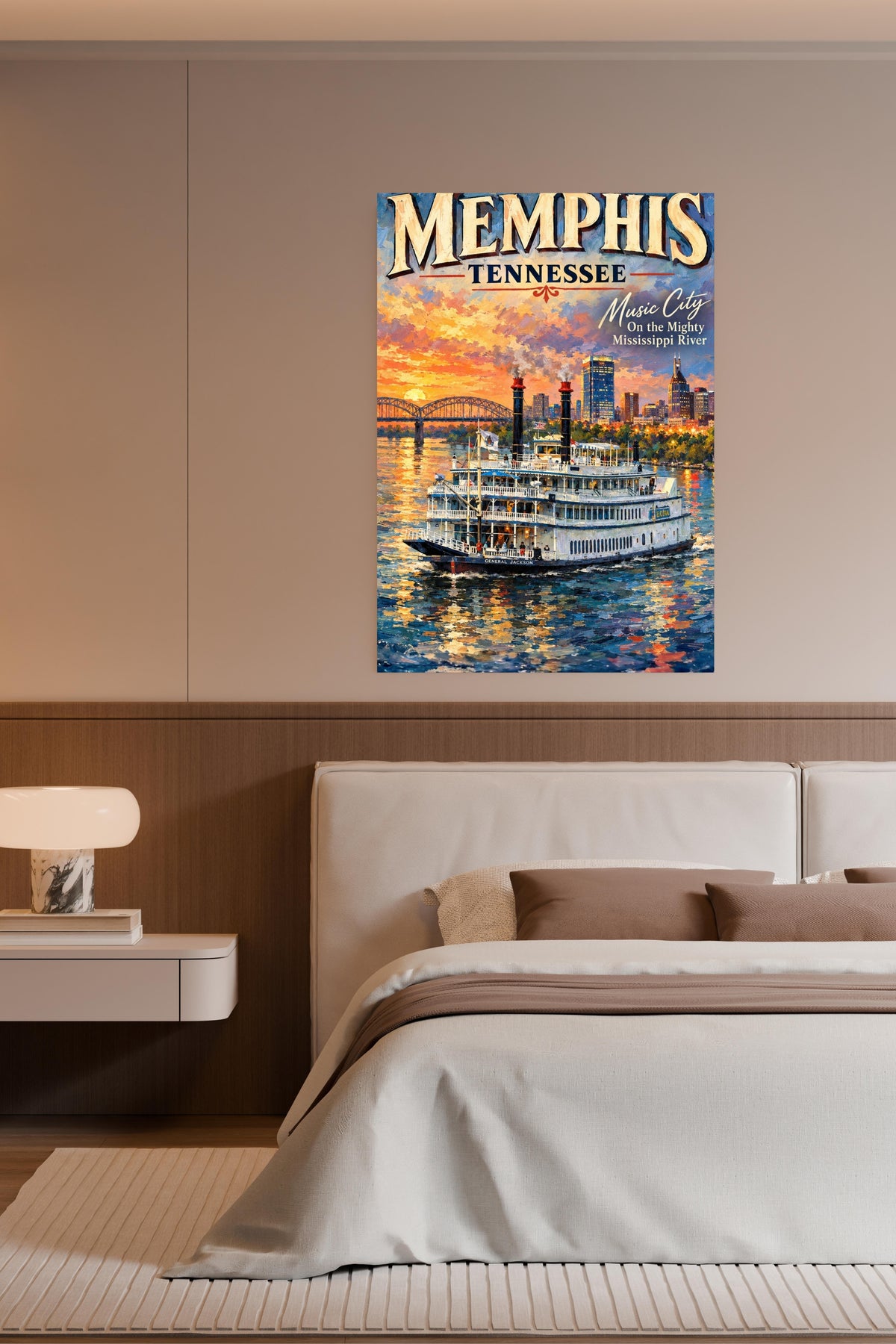Memphis River Boat | Music City on the Mighty Mississippi | Teresa Johnson Art | Giclée Paper • Wood • Metal • Canvas