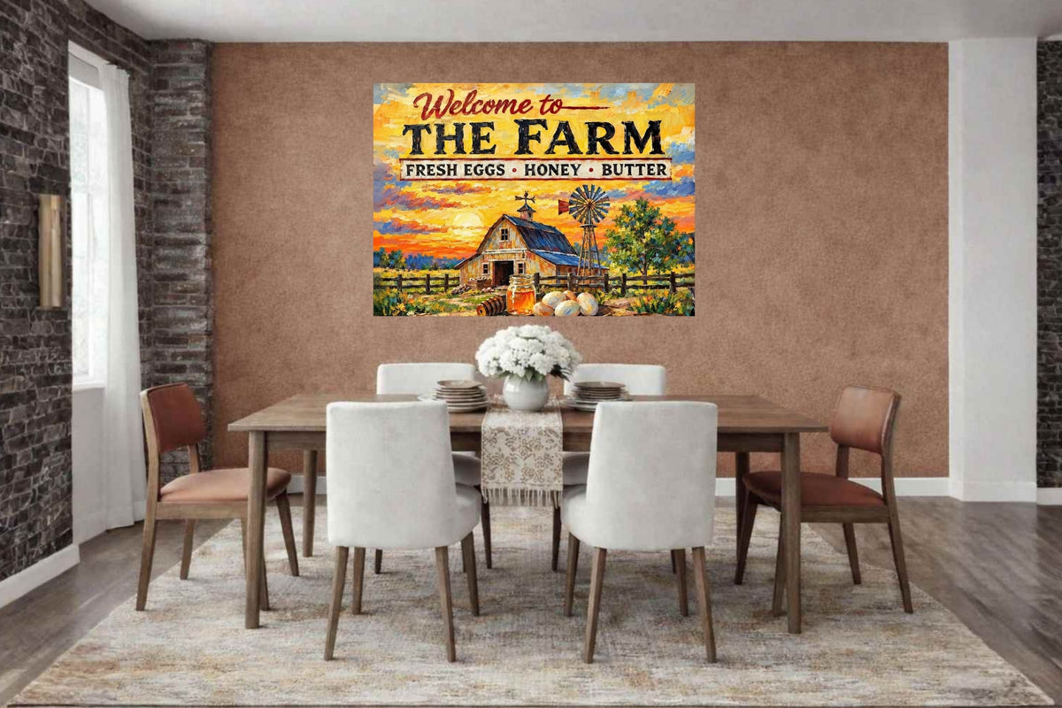 Welcome To the Farm| Modern Farm Art Sign|Prints, Canvas, Wood, or Metal Art