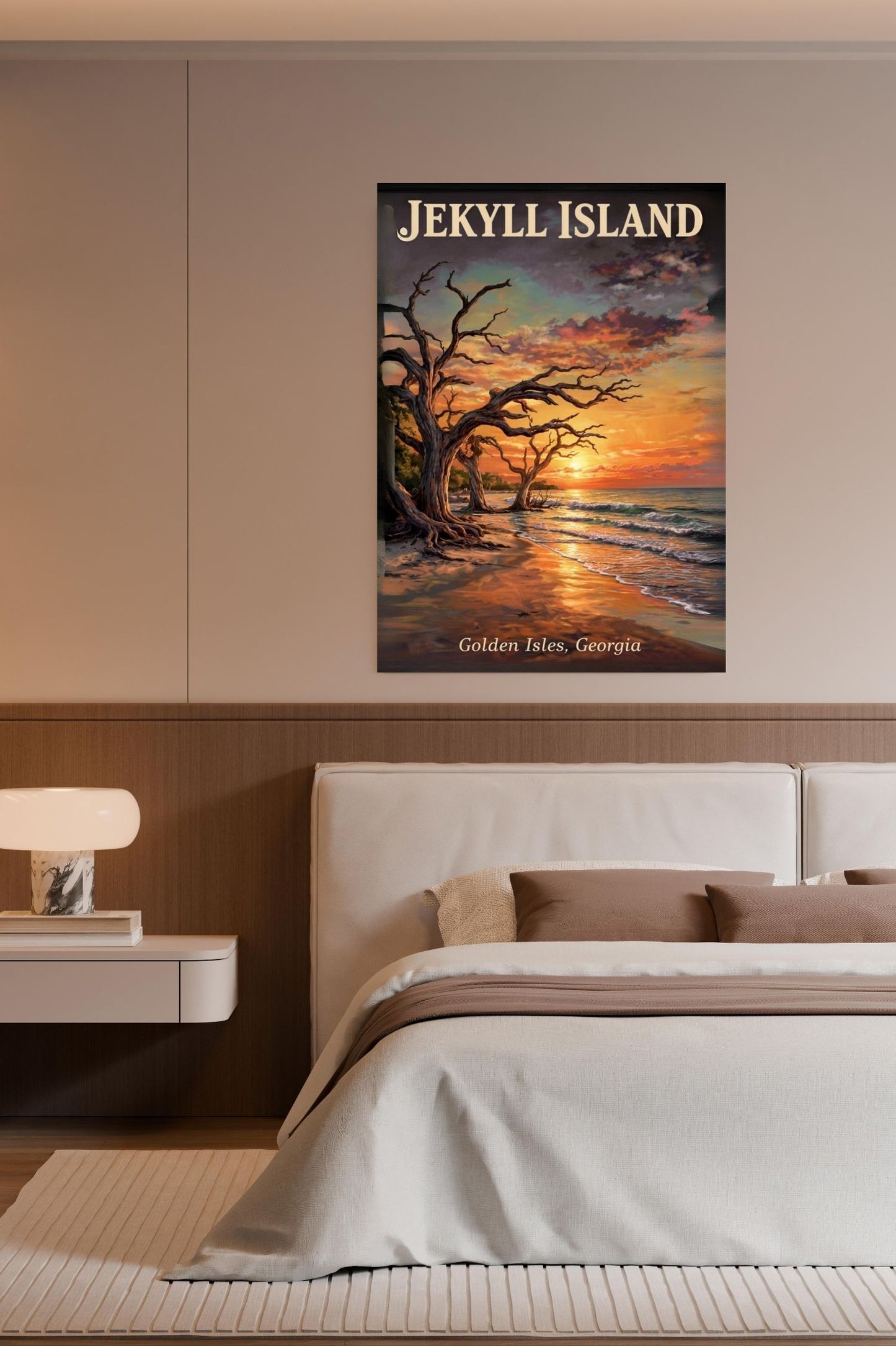 Jekyll Island |Driftwood Print| Beach at Sunrise| Ocean Beach Art Print| Travel Poster| Giclee Paper- Wood- Metal- Canvas