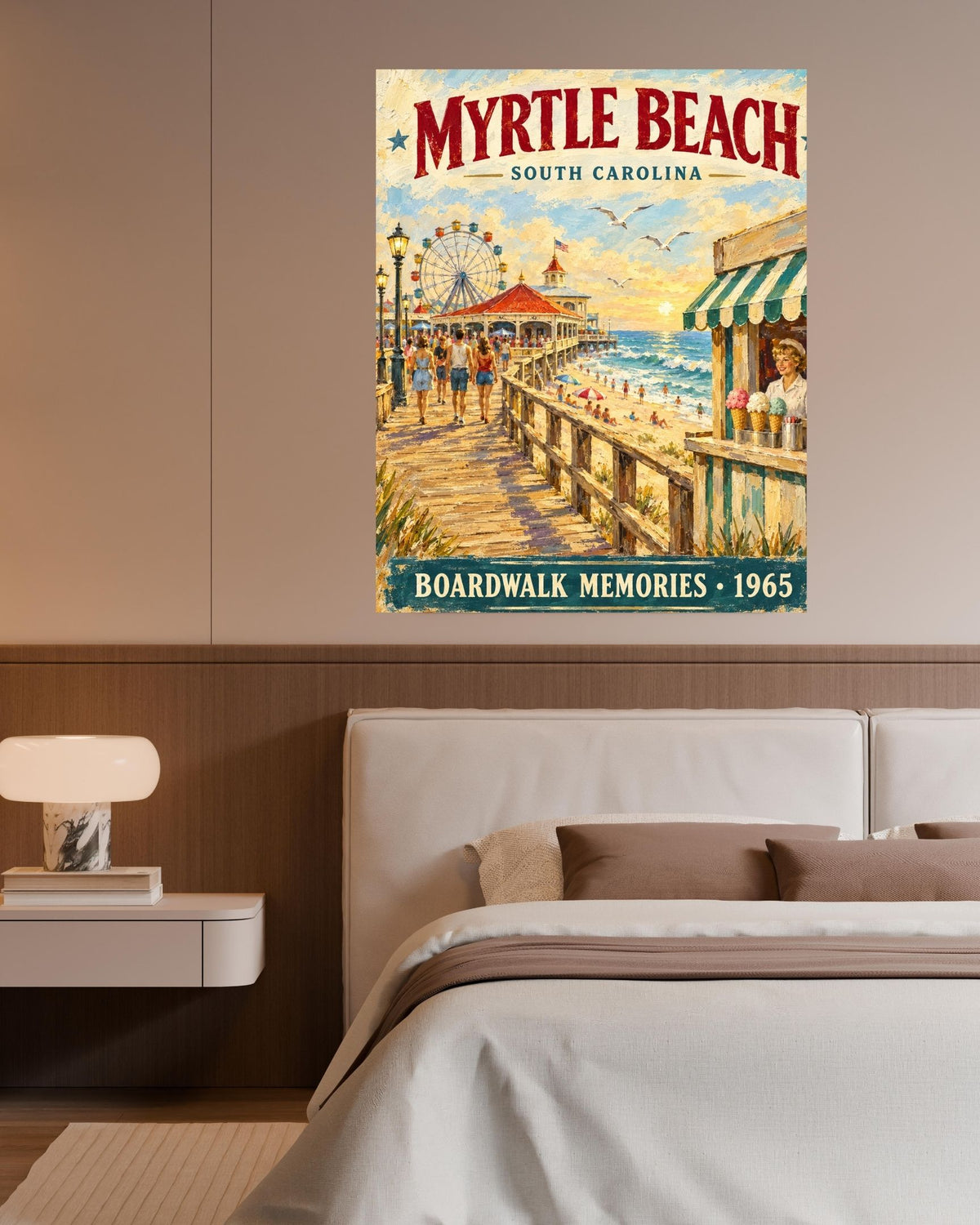 Myrtle Beach SC Vintage Sign | Prints, Canvas, Wood, or Metal Art
