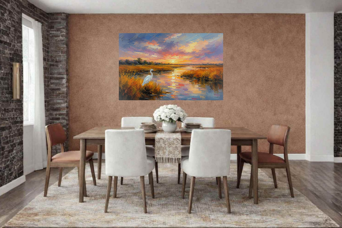 White Egret among the Reeds |Coastal Print| Shores Art | Florida River |Life in Tropical Area| Stream Art |Giclee Paper- Wood- Metal- Canvas