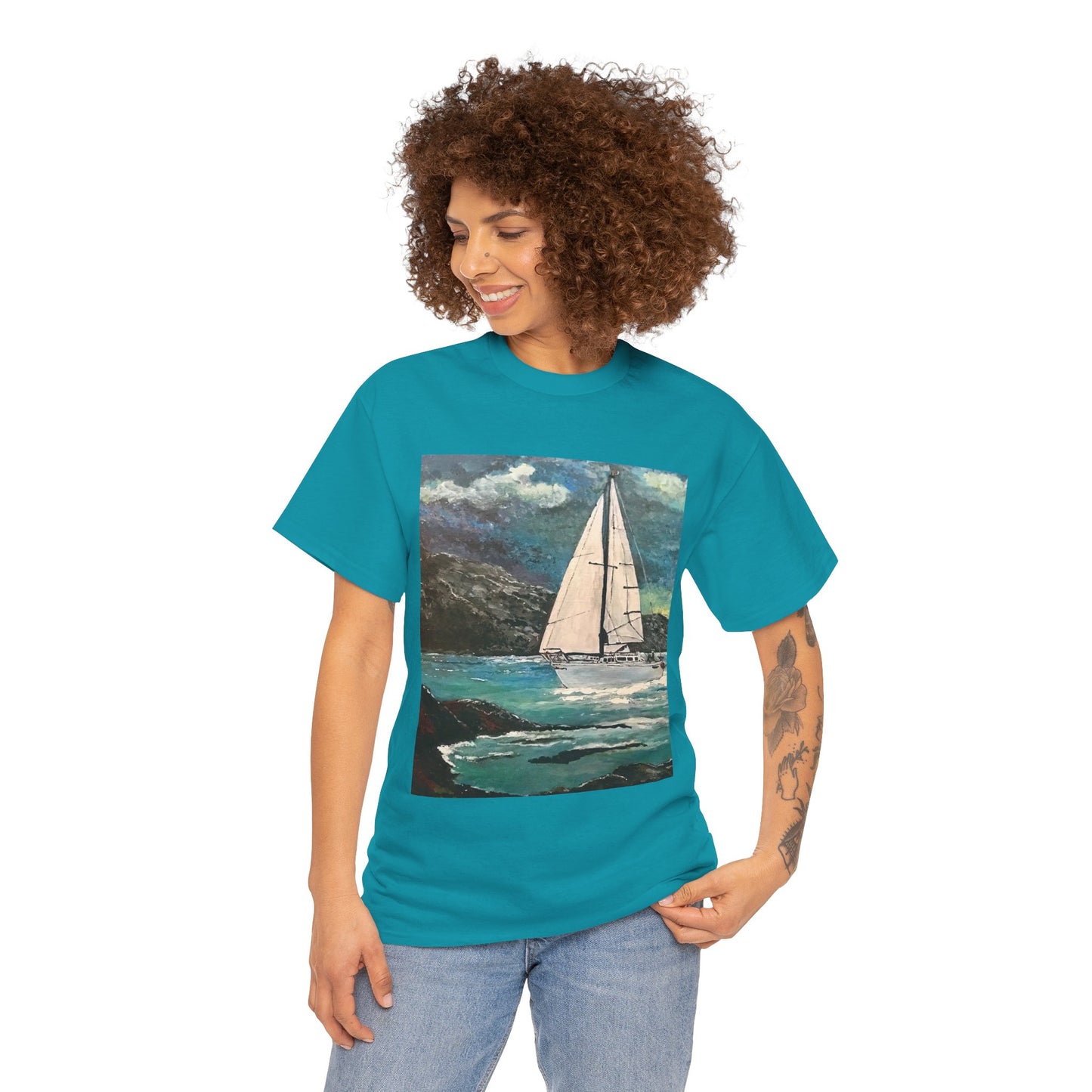 Tropical Sailing - Amazing Unisex Heavy Cotton Short Sleeve Tee Shirts!