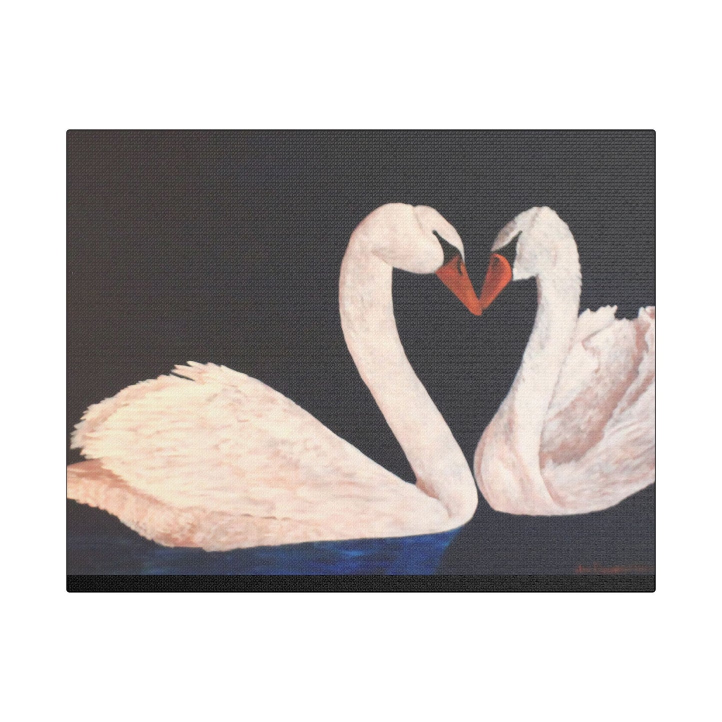 Peaceful Swans- Art- Gallery Wrapped- Satin Stretched Canvas Gallery Wraps - No Frame Needed