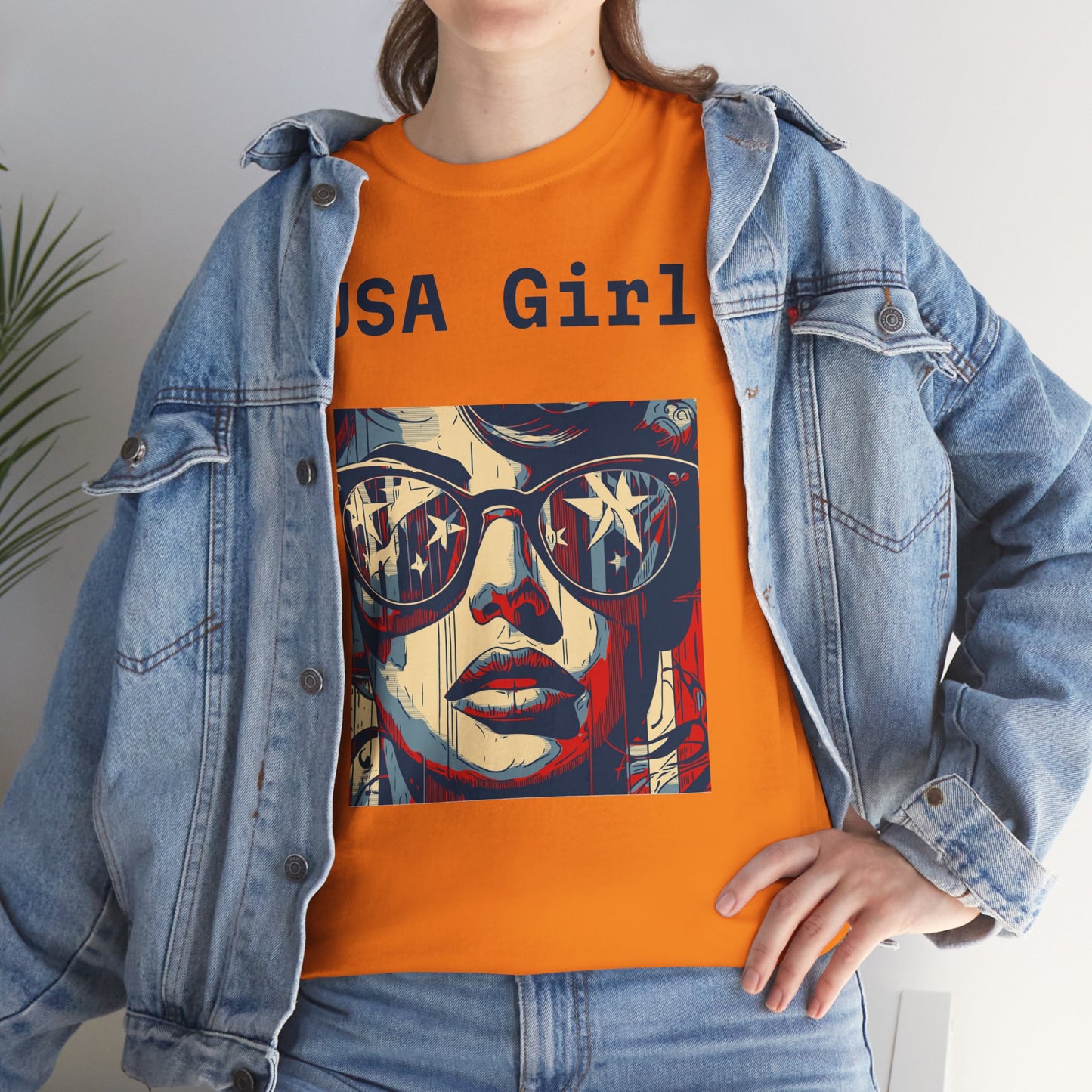 "USA Girl" - Amazing Unisex Heavy Cotton Short Sleeve Tee Shirts!