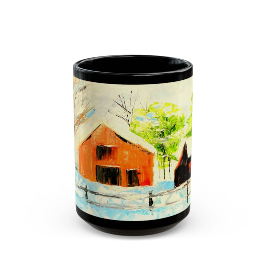 Forsyth Barns - 11 oz or 15 oz Ceramic Black Mugs
