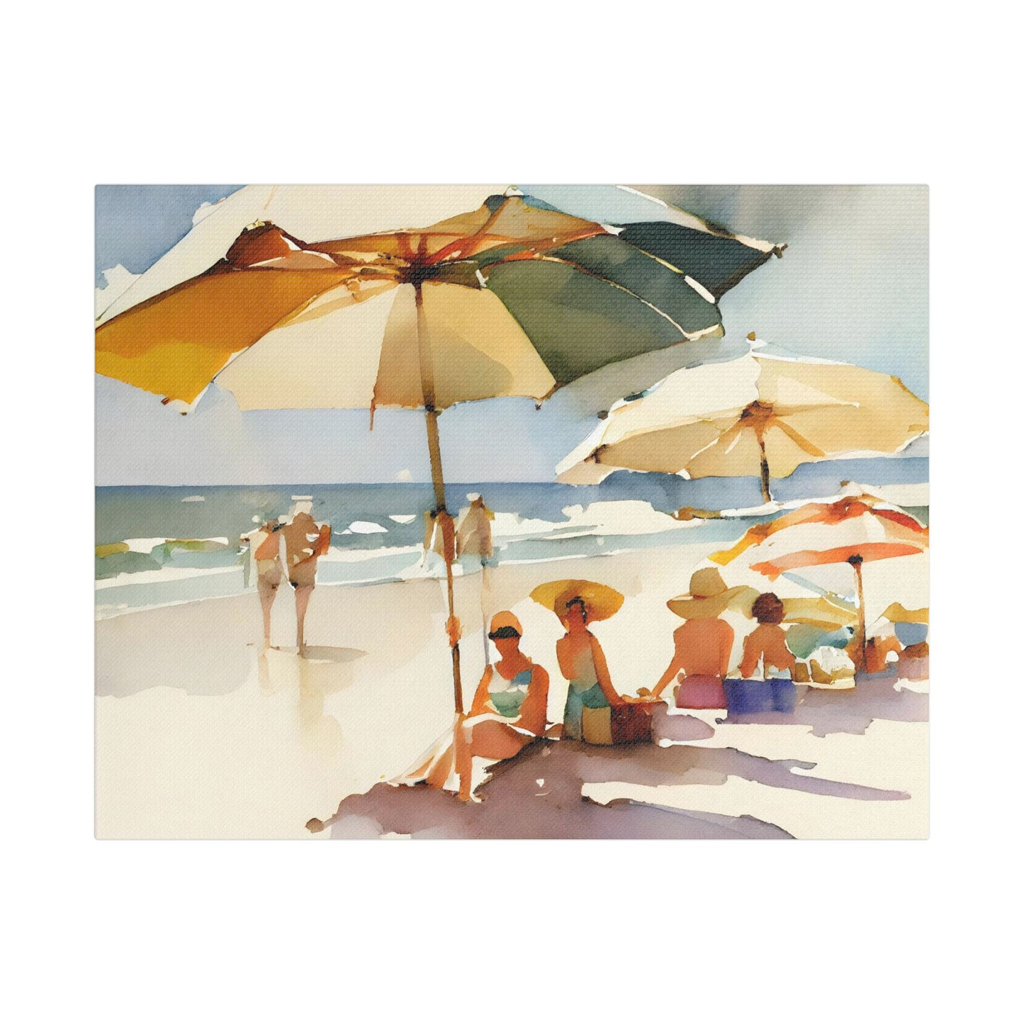 On the Beach- Art- Gallery Wrapped- Satin Stretched Canvas Gallery Wraps - No Frame Needed