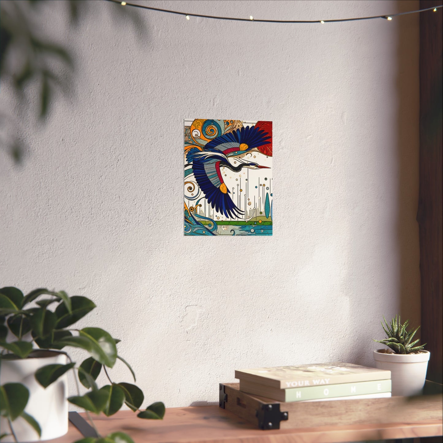 Blue Heron- Art- Giclée Technique Fine Art Posters- No Frame