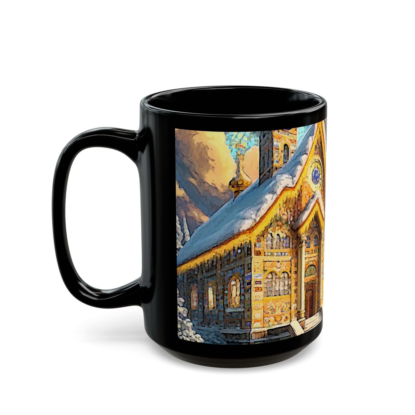 Christmas Magic - 11 oz or 15 oz Ceramic Black Mugs