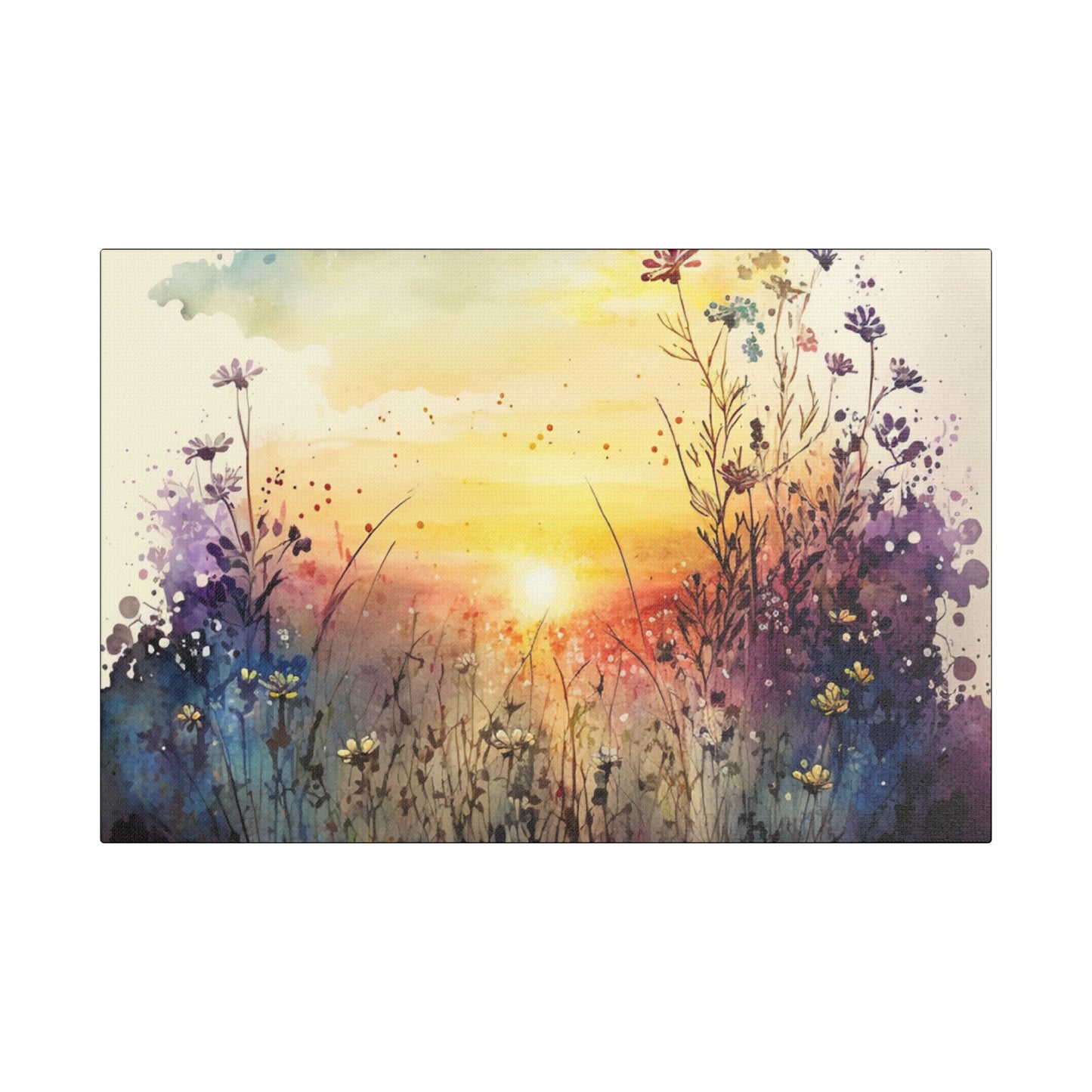 Wildflower Morning- Art- Gallery Wrapped- Satin Stretched Canvas Gallery Wraps - No Frame Needed