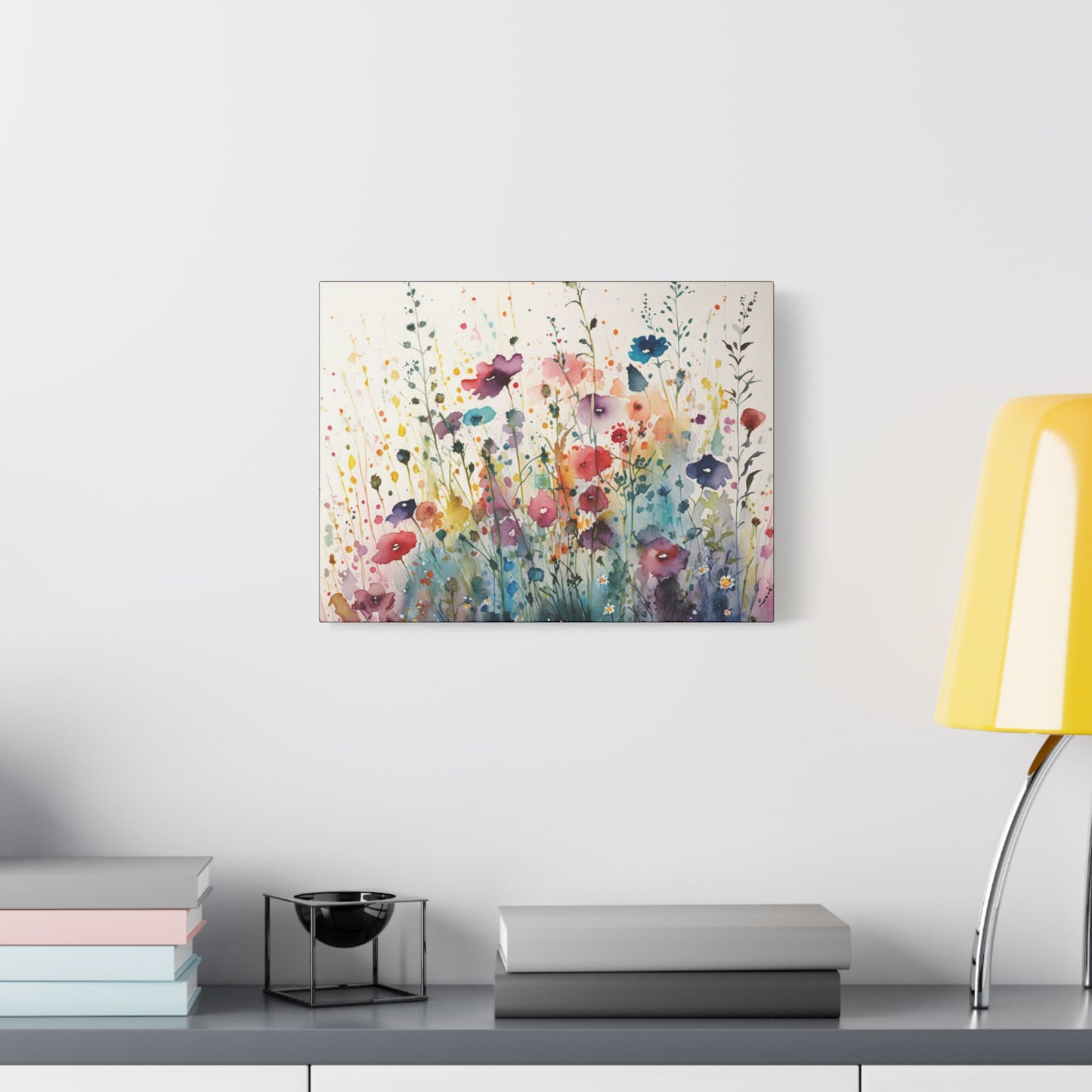 Watercolor Wildflowers- Art- Gallery Wrapped- Satin Stretched Canvas Gallery Wraps - No Frame Needed