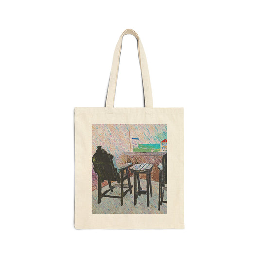 "Back Porch Dreaming" Stylish Cotton Canvas Tote Bag, Eco-Friendly Shopping Bag, Art Tote, Gift for Her, Tote for Every Occasion