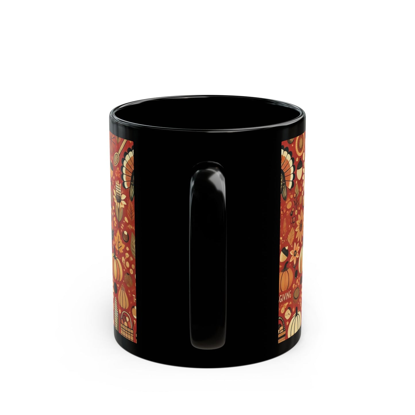 Thanksgiving- 11 oz or 15 oz Ceramic Black Mugs