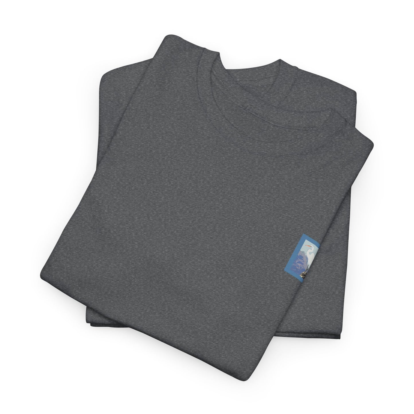 White Egret- Amazing Unisex Heavy Cotton Short Sleeve Tee Shirts!