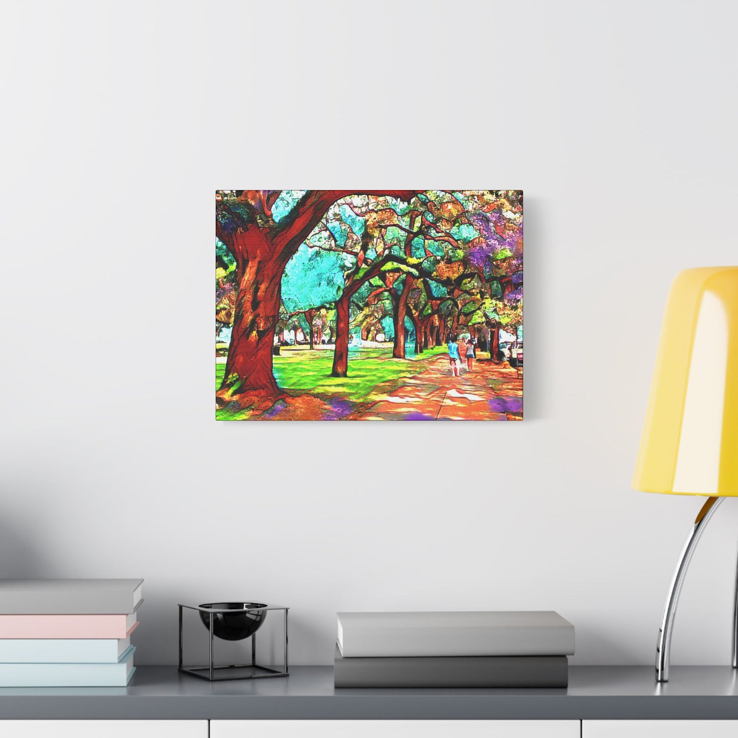 Walk in the Park- Art- Gallery Wrapped- Satin Stretched Canvas Gallery Wraps - No Frame Needed