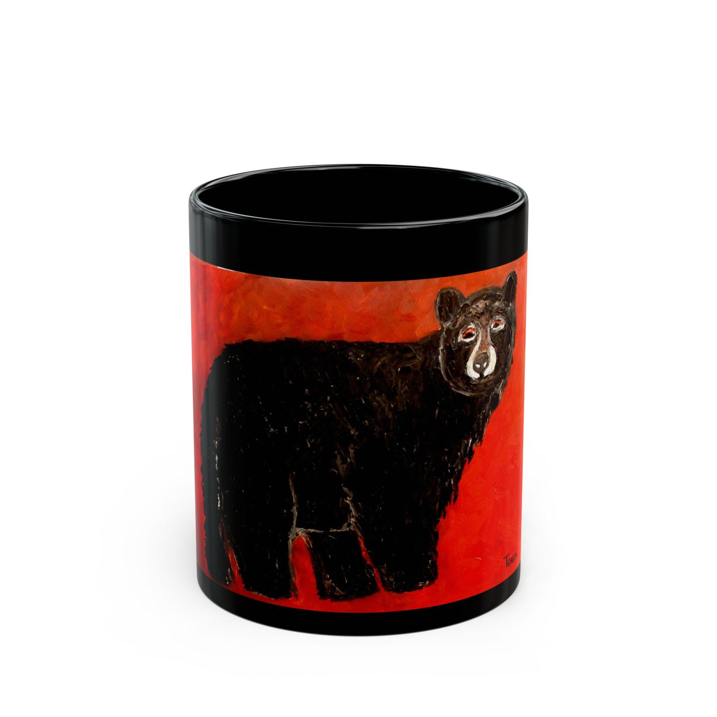 Black Mountain Bear- 11 oz or 15 oz Ceramic Black Mugs