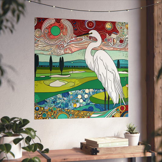 Florida Egret Art- Giclée Technique Fine Art Posters- No Frame