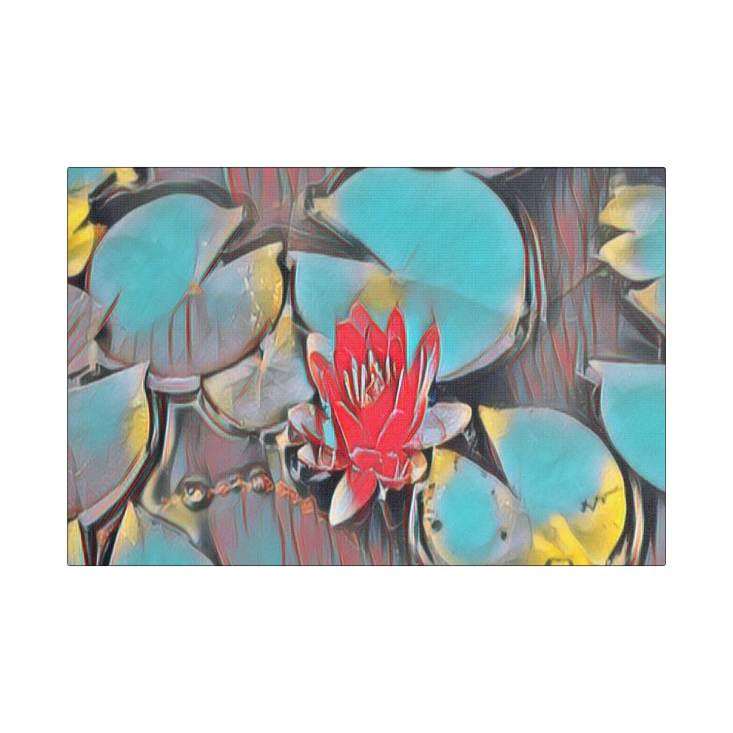 Water Lily Art- Gallery Wrapped- Satin Stretched Canvas Gallery Wraps - No Frame Needed