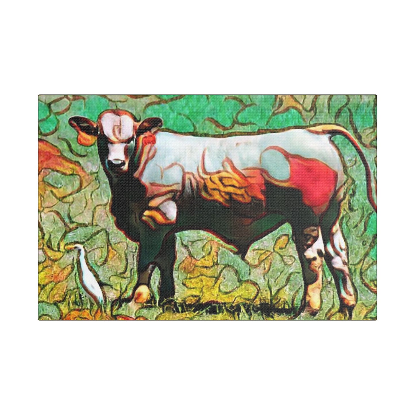 The Cow and Egert- Art- Gallery Wrapped- Satin Stretched Canvas Gallery Wraps - No Frame Needed