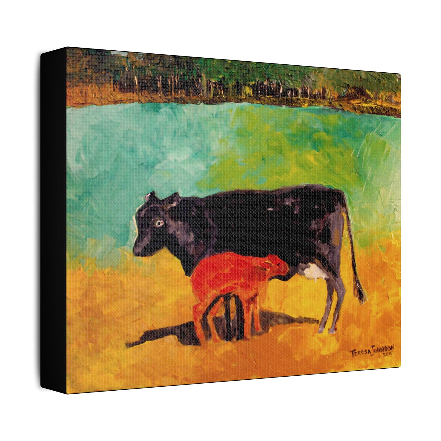 Alison's Calf - Art- Gallery Wrapped- Satin Stretched Canvas Gallery Wraps - No Frame Needed