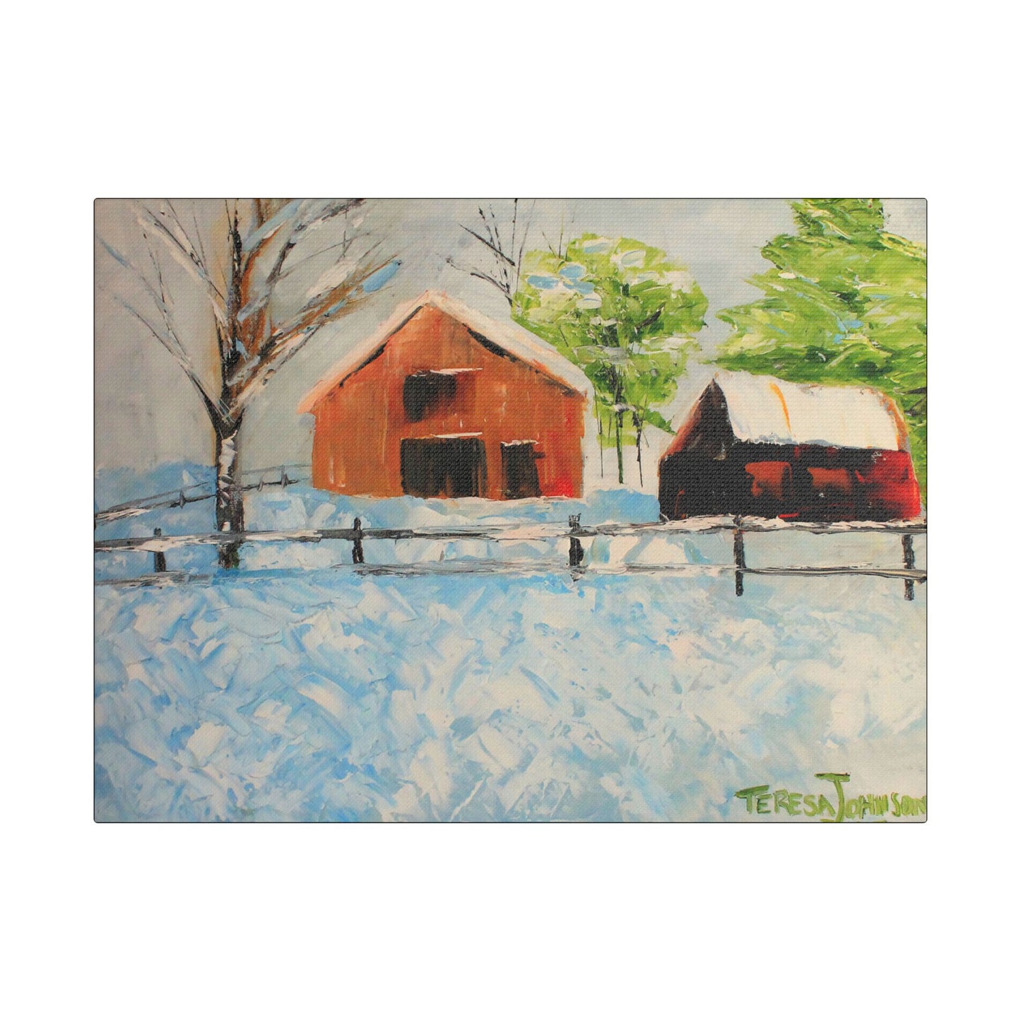 Forsyth Barns- Art- Gallery Wrapped- Satin Stretched Canvas Gallery Wraps - No Frame Needed