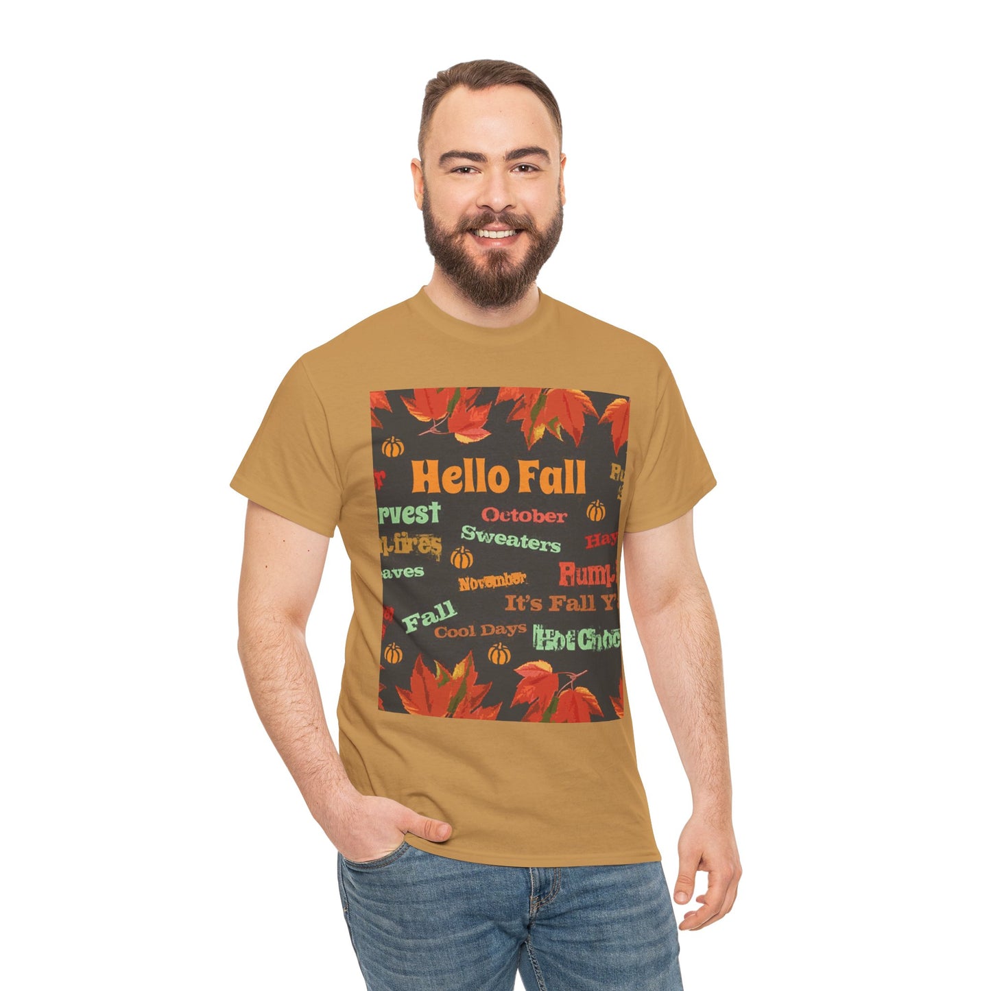 Hello Fall -Amazing Unisex Heavy Cotton Short Sleeve Tee Shirts!