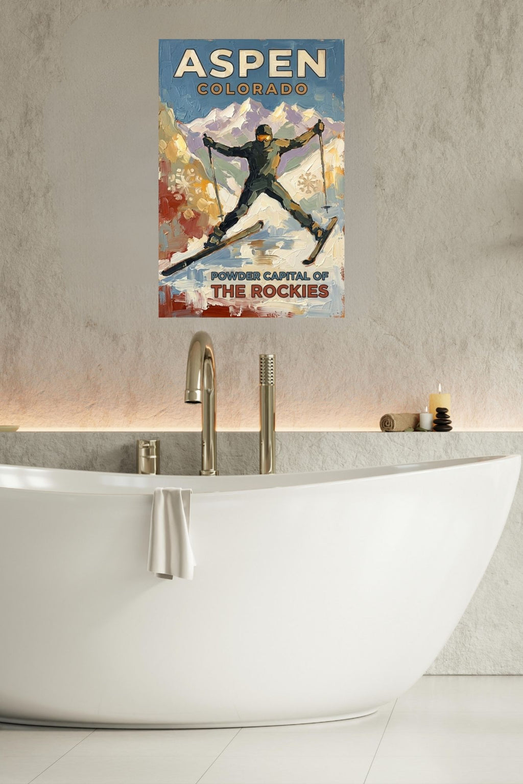 Aspen Colorado Powder Capital Of The Rockies| Snow Print| Giclee on Paper - Wood - Metal - Canvas
