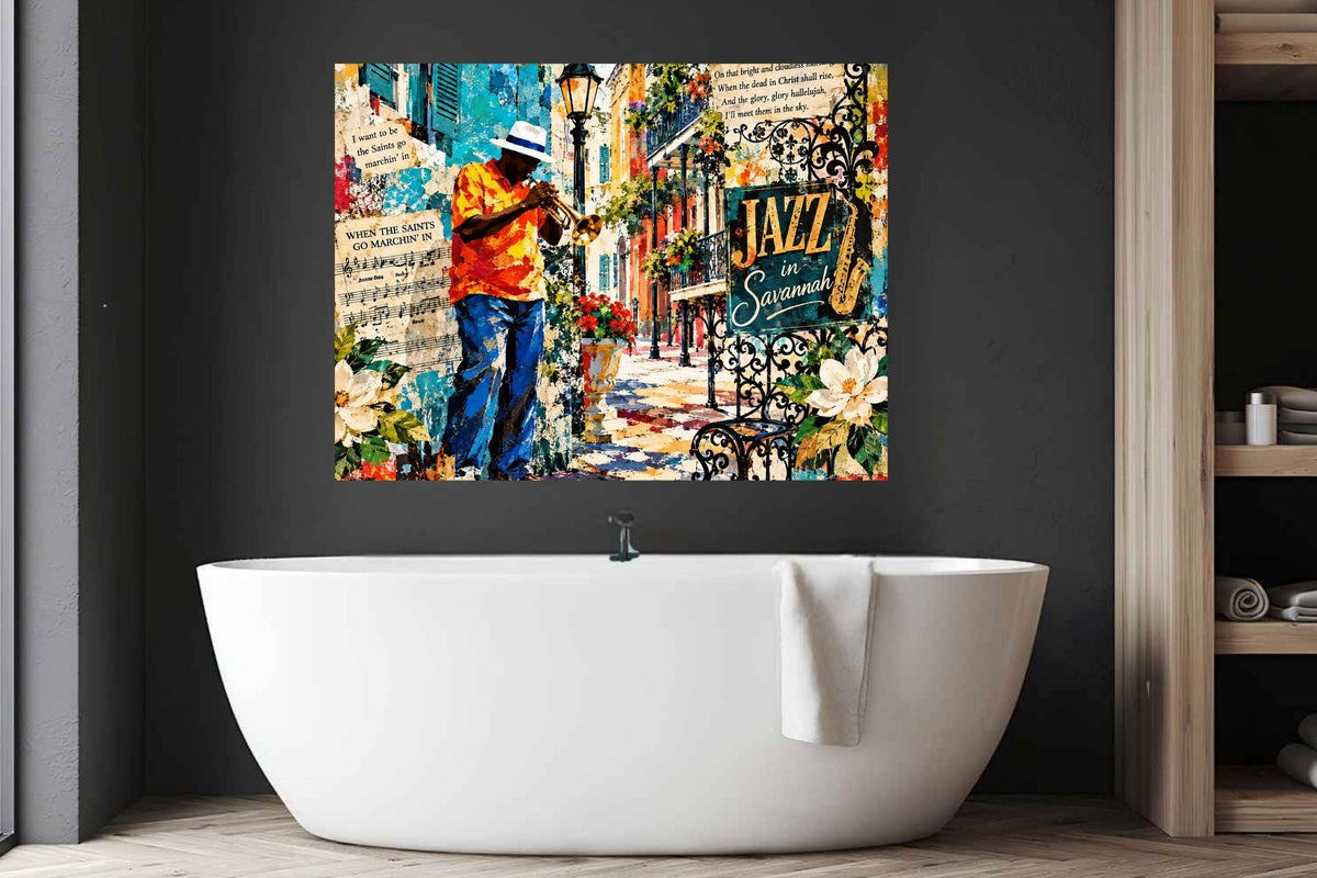 Savannah Jazz & Southern Soul | Vintage Music Collage Art | Giclée Paper • Wood • Metal • Canvas