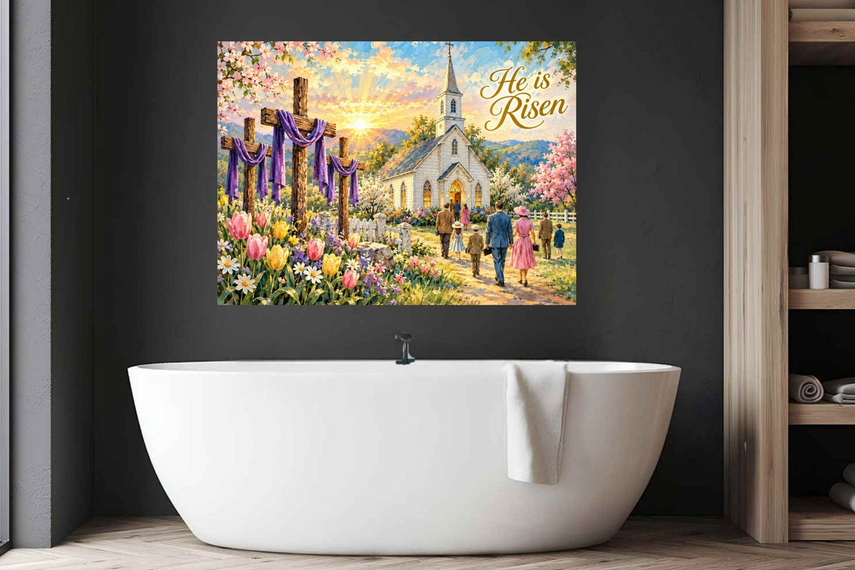 Easter Morning At the Country Church| Prints, Canvas, Wood, or Metal Art