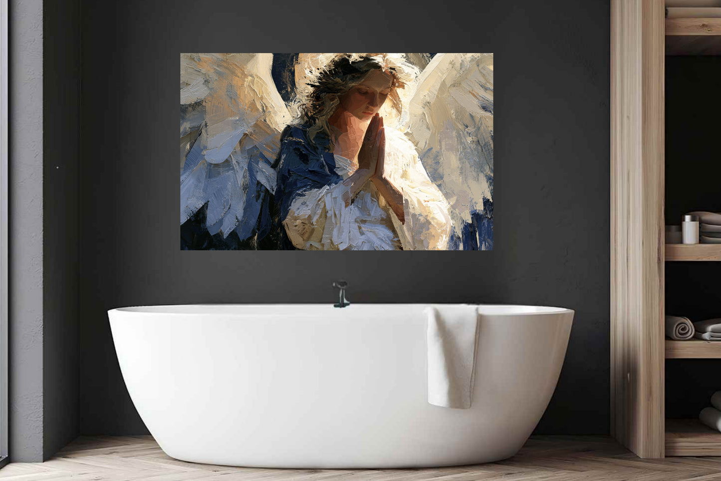 The Prayer Of An Angel | Praying Angel Art | Christian Wall Decor | Inspirational Faith Art