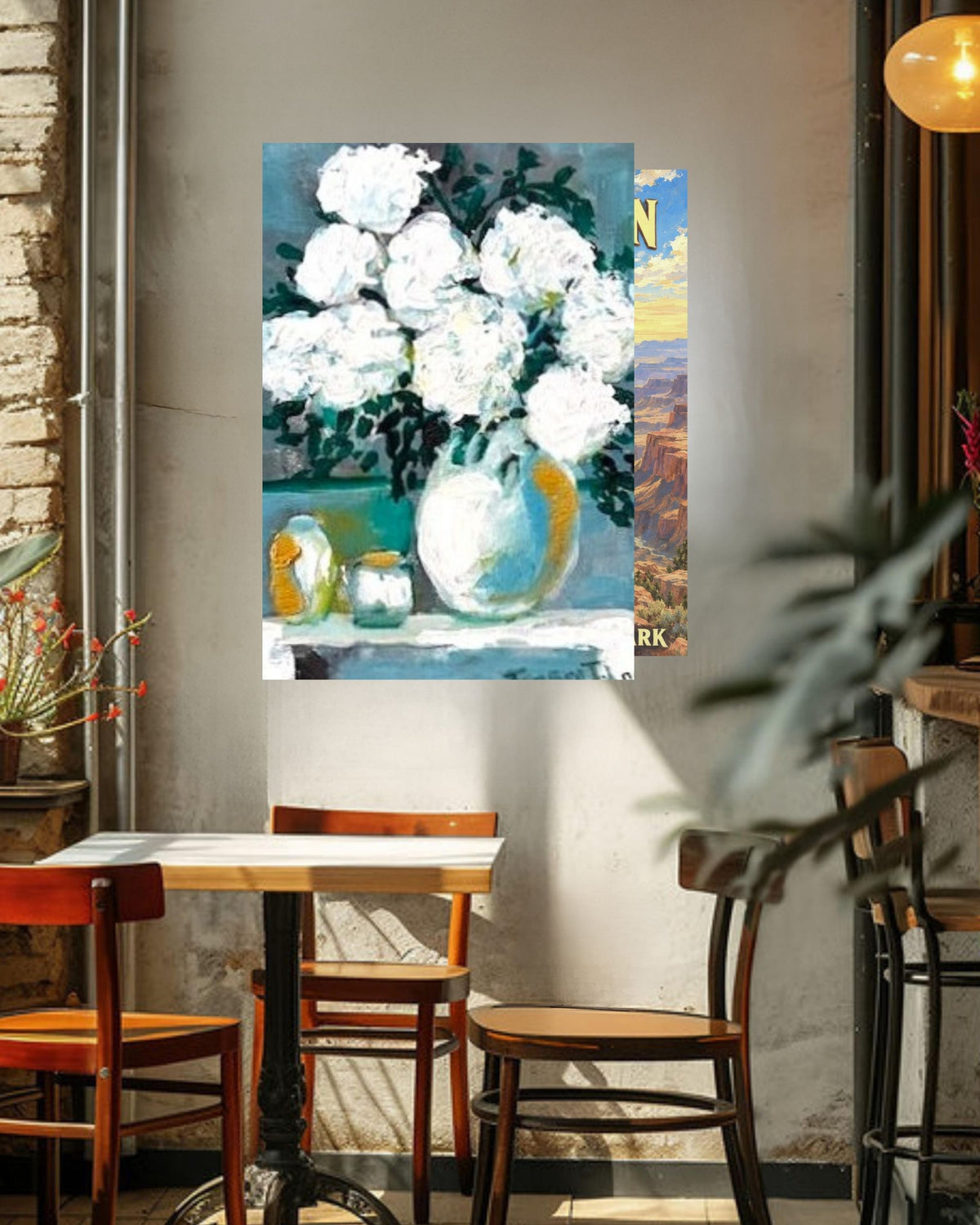 White Hydrangeas Floral Arrangement | Original Floral Art | Giclée Paper • Wood • Metal • Canvas