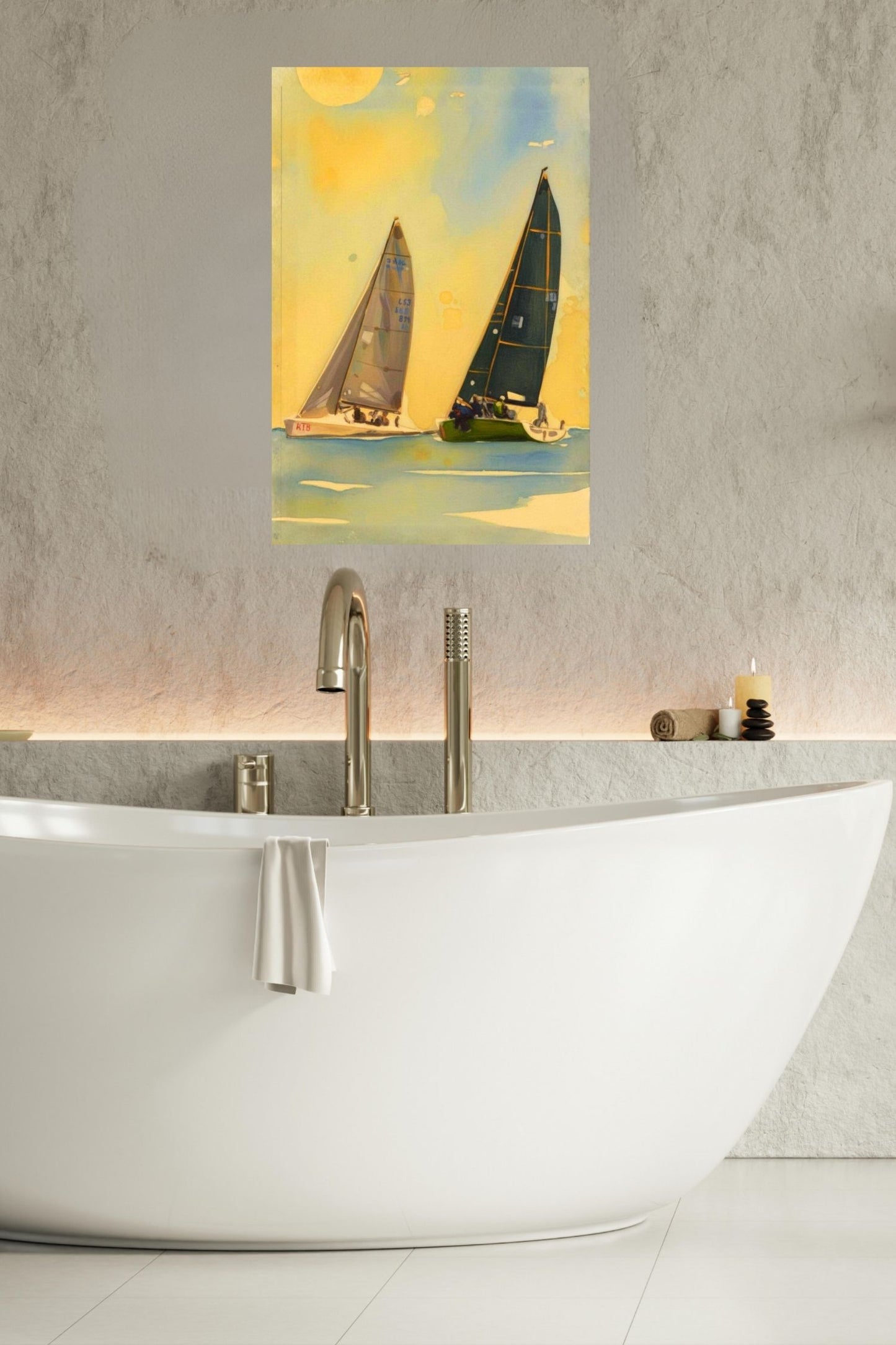 Sailing Days| Water Sports Art| Art Giclee Paper- Wood- Metal- Canvas