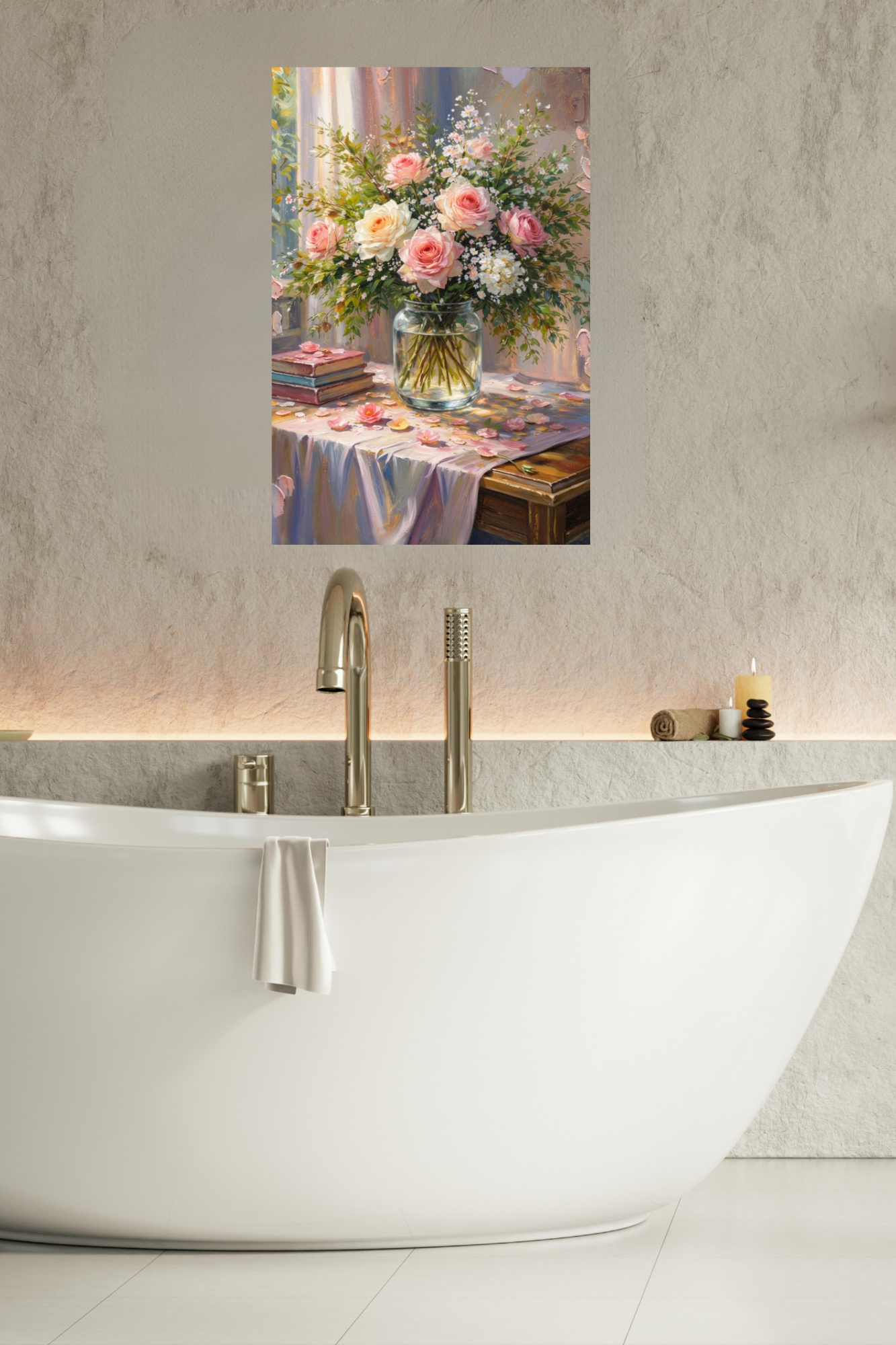 Soft Bouquets and Sunlight Serenity| Floral Print| Romantic Pink Roses in the Sunlight| Giclee Paper- Wood- Metal- Canva