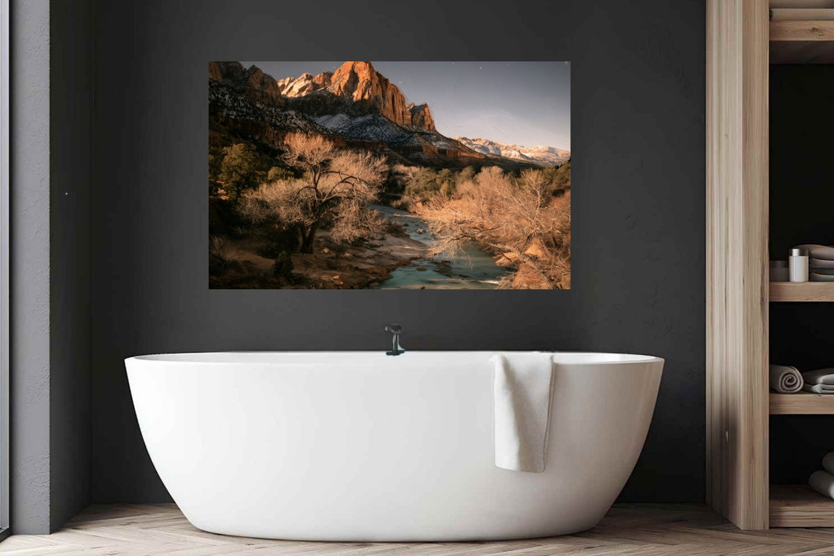 Last Light in Utah | Impressionist Mountain & River Landscape | Giclée Paper • Wood • Metal • Canvas