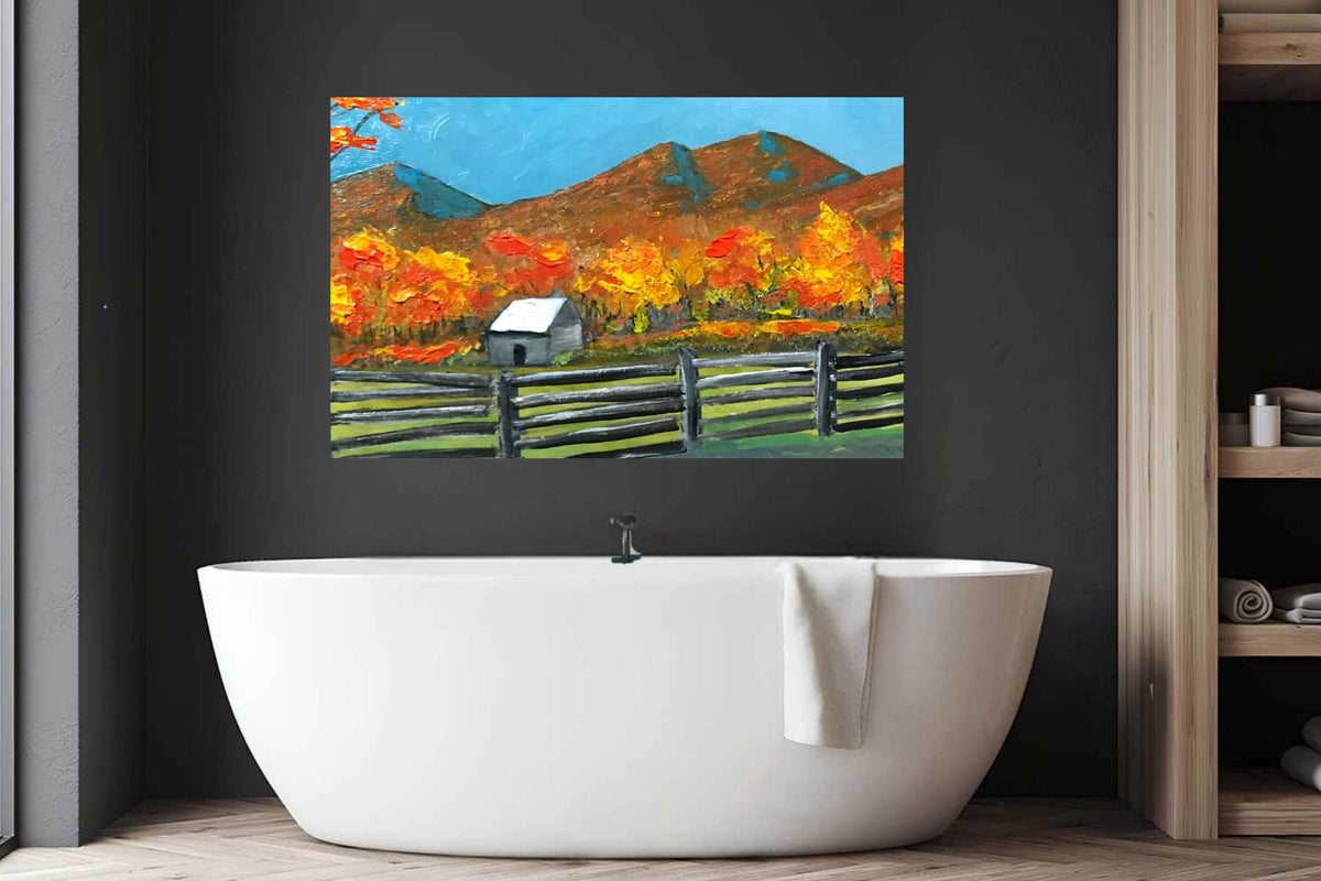 Mountain Views| Autumn Trees| Giclee Paper- Wood- Metal- Canvas