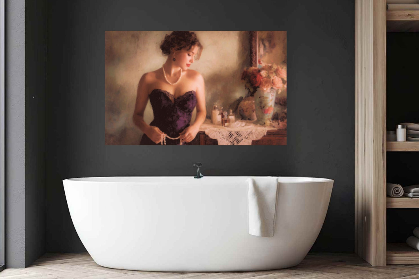 Quiet Elegance| Romantic Woman Print| Portrait Wall Print| Vintage Inspired Feminine Decor|Giclee Paper- Wood- Metal- Canvas