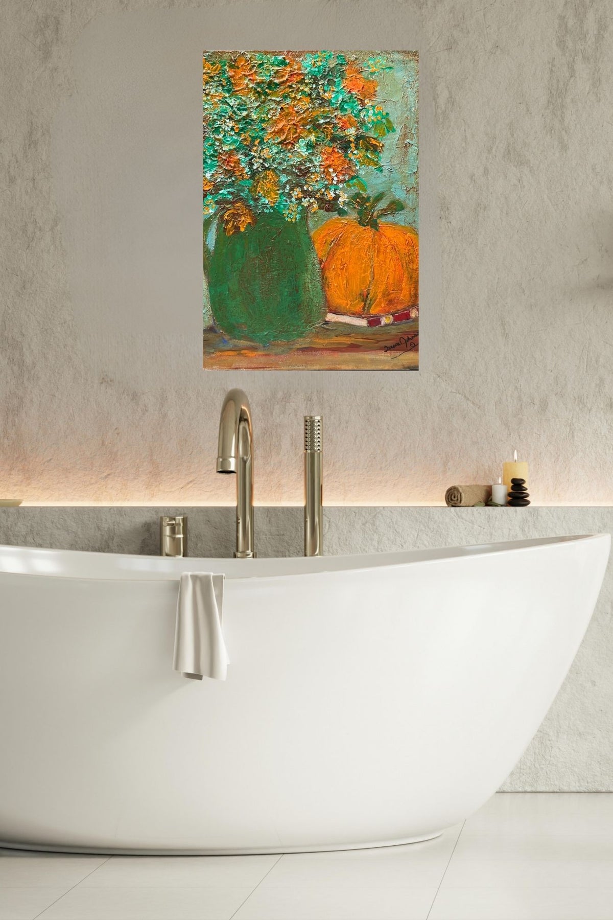 Autumn Wildflower Bouquet-Giclee Paper- Wood- Metal- Canvas