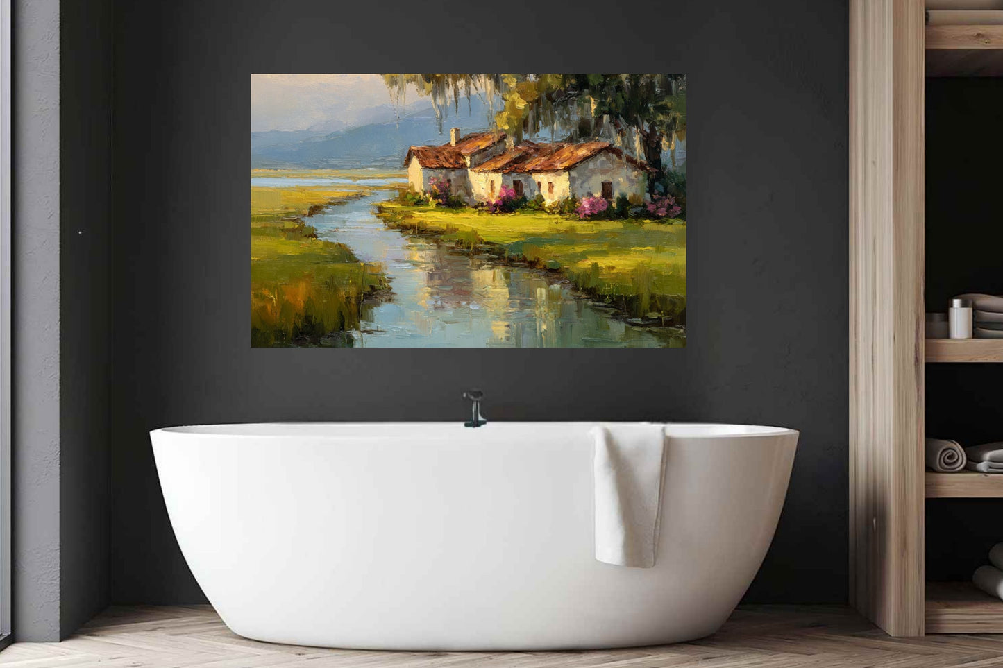 Spanish Moss Cottage |Impressionist Print| Lowcountry Marsh Print| Southern Coastal Wall Art| Giclée on Canvas, Wood, Metal & Fine Art Paper