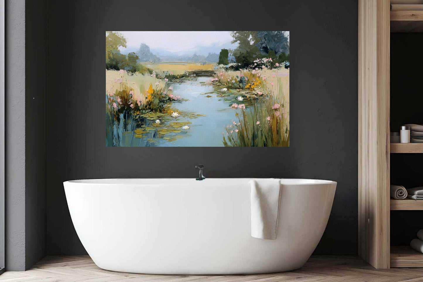 The Lily Pond| Impressionist Print| Water Garden Art| Lily Pad Pond Print| Giclee Paper- Wood- Metal- Canvas