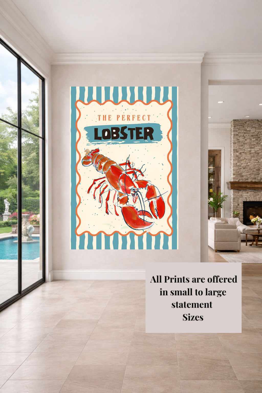 Perfect Lobster, Coastal Food, Maine, Prints, Canvas, Wood, or Metal Art